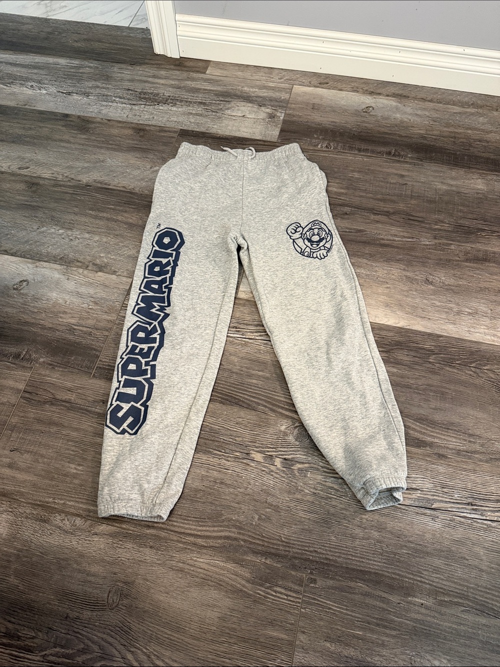 GAP Light‎ Gray Kids Super Mario Sweatpants with Navy Logo